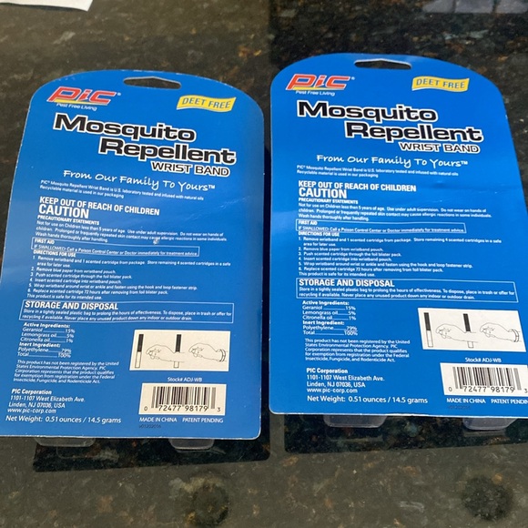 NIP Set of 2 Mosquito Repellent Wrist Band, DEET-Free - Picture 4 of 4